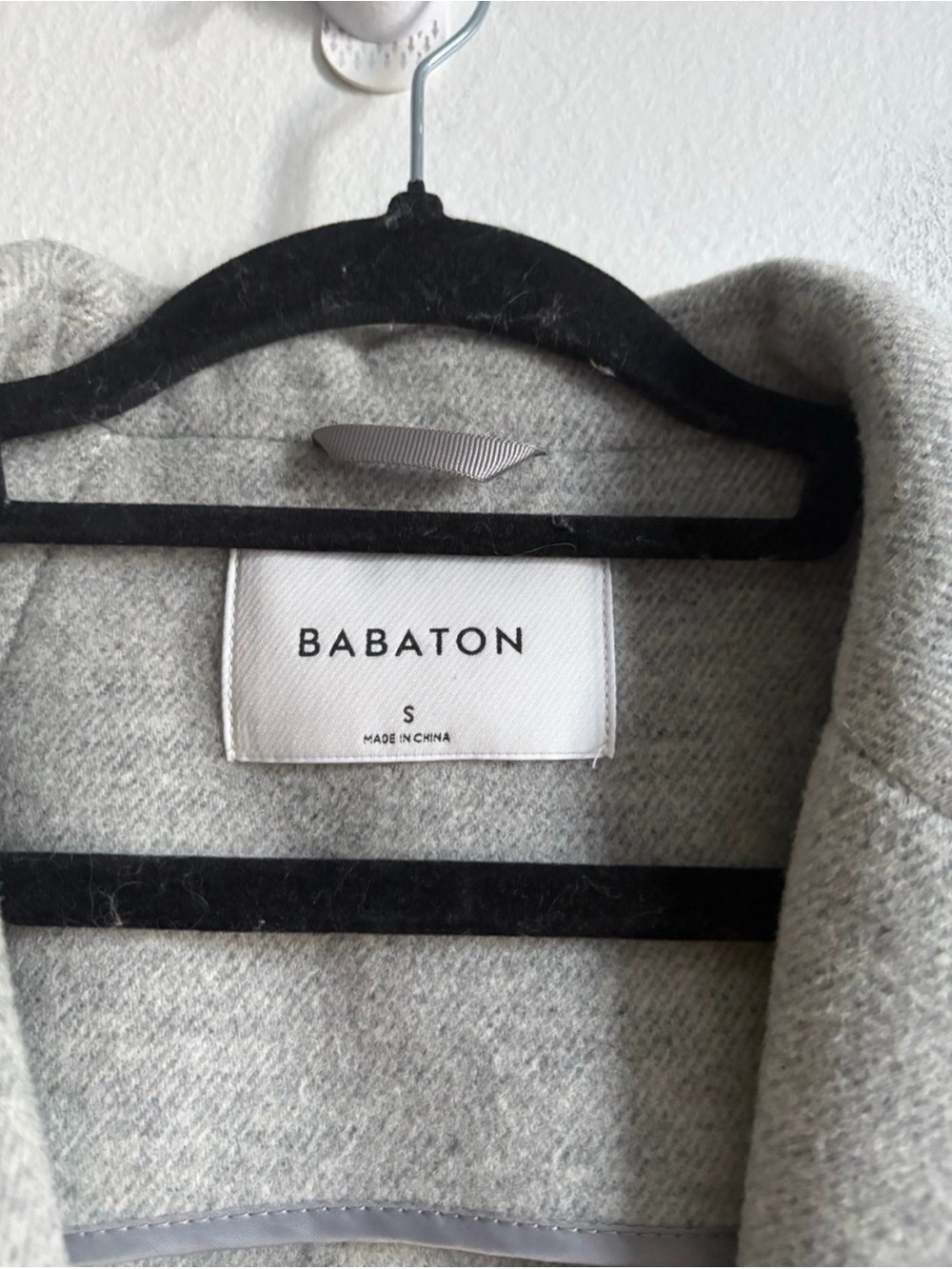 Aritzia Babaton Sz S Stedman Virgin Wool Grey Minimalist Coat - Picture 3 of 3